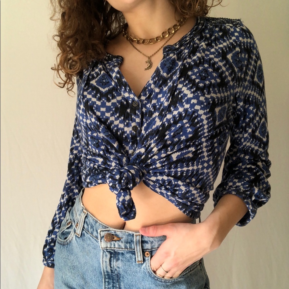 Lucky Brand Peasant Blouse